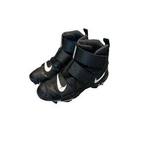 Nike Kids Black and White Strap Cleats Sneakers